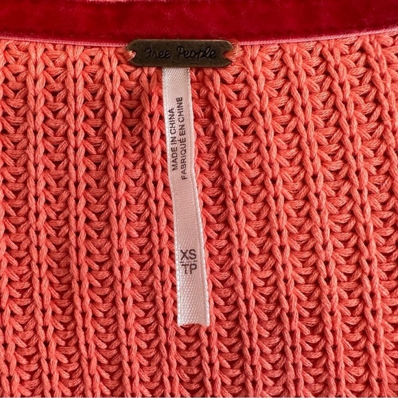 Free People Damsel Bell Sleeve Sweater Coral Sz XS - Picture 11 of 14